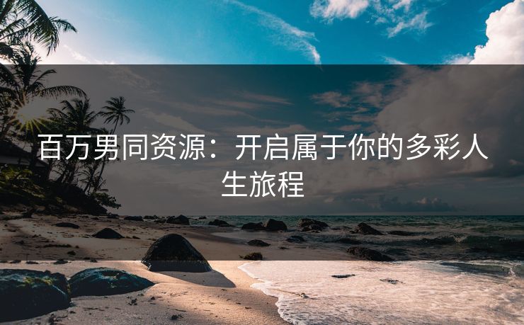 百万男同资源：开启属于你的多彩人生旅程